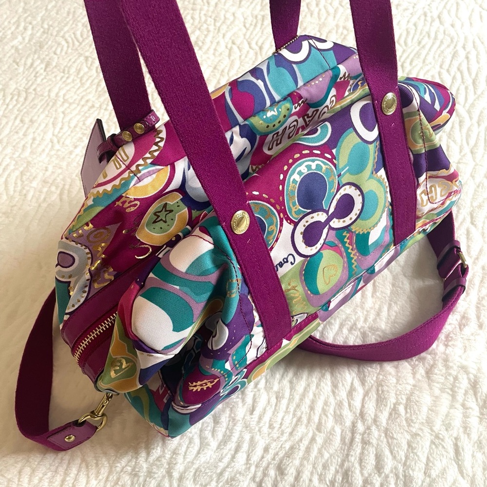 Retro Coach Graffitti Duffel w Custom Handmade Keychain & Mermaid Fob
